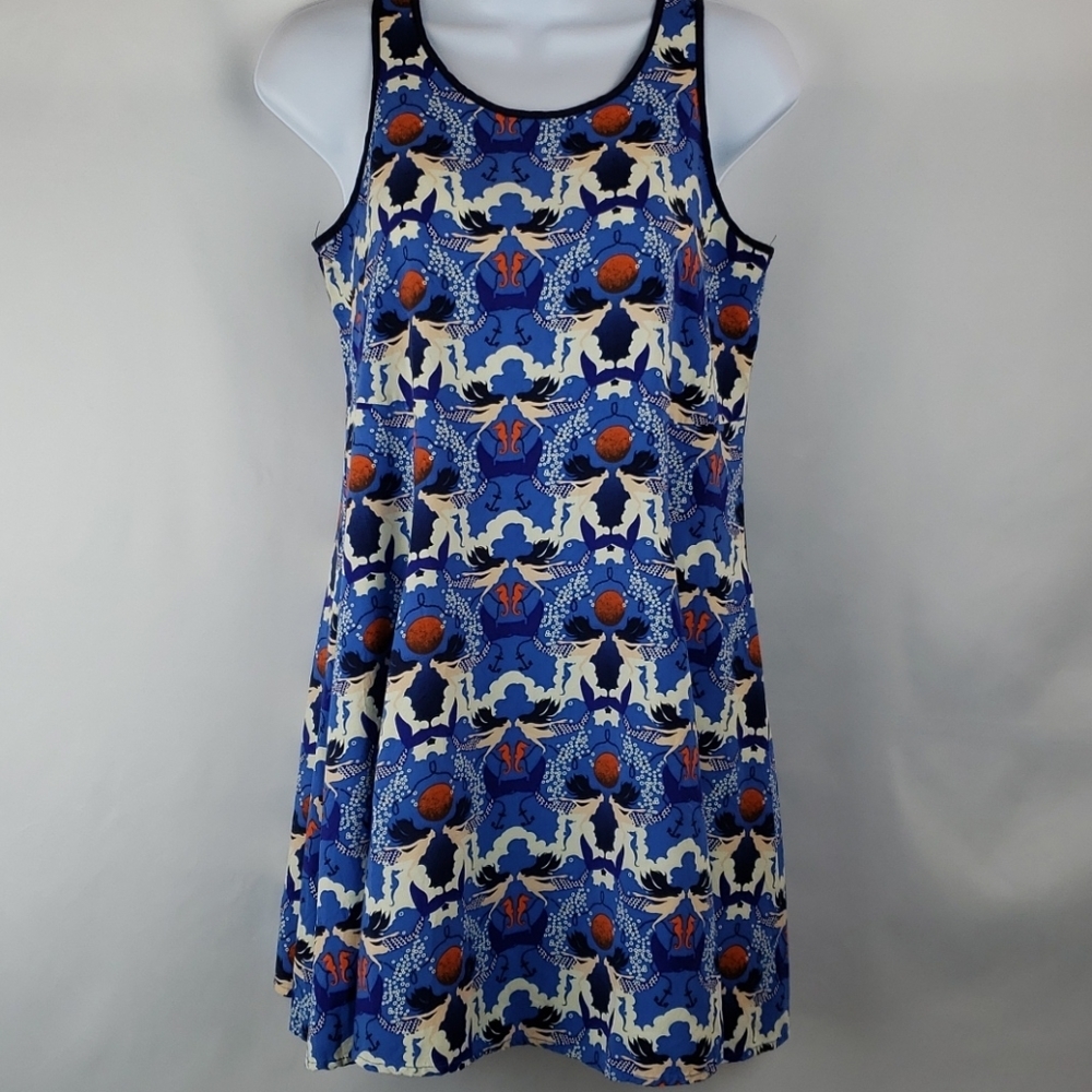 Louche Mermaid Print Tank Sun Dress Sz XS